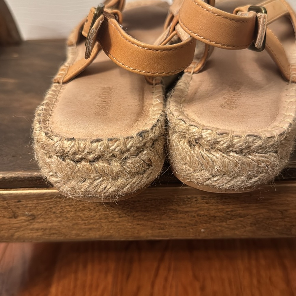 Soludos Tan Leather Woven Espadrille Sandals - Picture 6 of 8